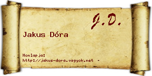 Jakus Dóra névjegykártya